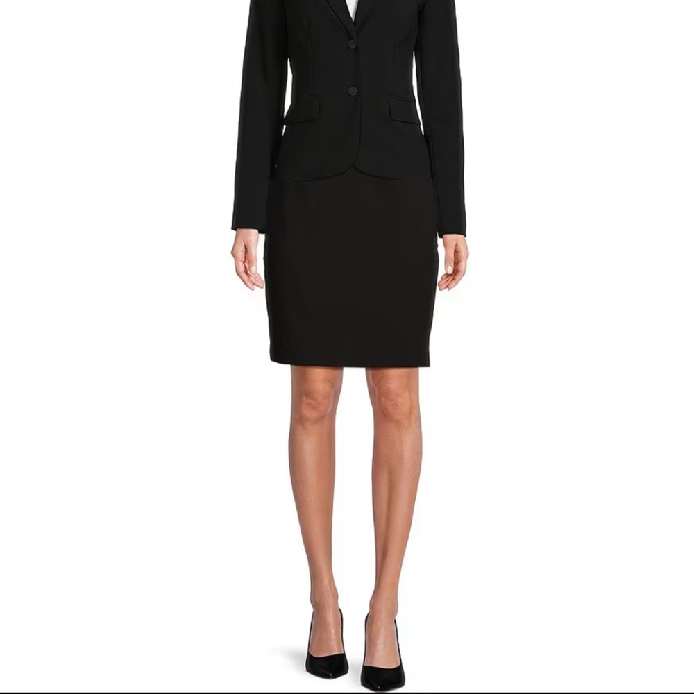 Calvin Klein Black High Rise Luxe Stretch Pencil Skirt size 8
